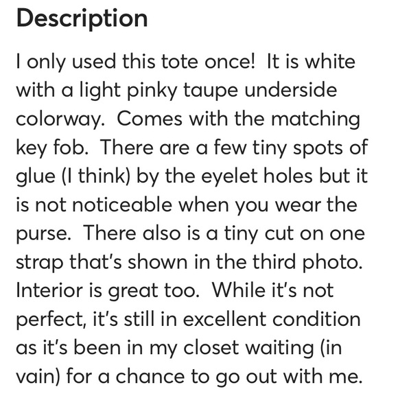 KATE SPADE White Eyelet MAGNOLIA Purse Tote MINA - Picture 8 of 9